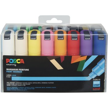 POSCA Acryl Marker PC-8K Breite Spitze 8mm, 16er Set