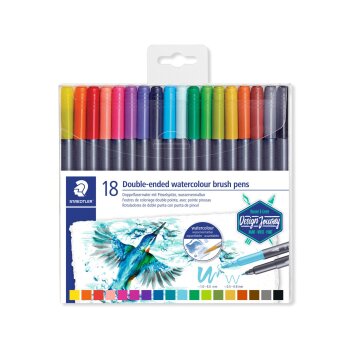 STAEDTLER Doppel-Fasermaler permanent, 18er Etui