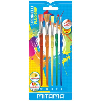 MITAMA Pinselset Fluo Grip Touch 5-teilig