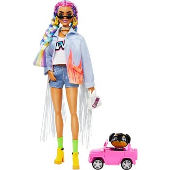 Mattel Barbie Extra Puppe mit geflochtenem Regenbogen-Zopf