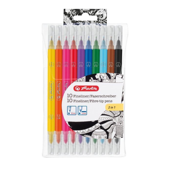 herlitz Fasermaler/Fineliner "Standard", 10er Etui