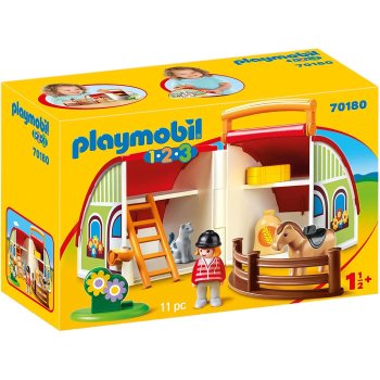 PLAYMOBIL 1-2-3 Mein Mitnehm-Reiterhof 70180