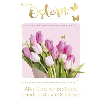 SUSY CARD Oster-Grußkarte "Tulpen rosa"