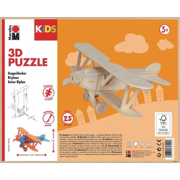 Marabu KiDS 3D Puzzle "Flugzeug Doppeldecker",...