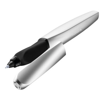 Pelikan Twist - guličkové atramentové pero L+R - vymazateľný modrý atrament - vo farbe strieborná / čierna
