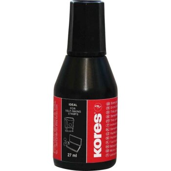 Kores Stempelfarbe, Inhalt: 27 ml, schwarz