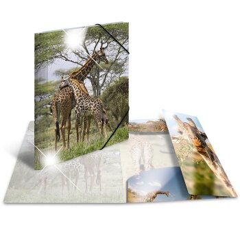 HERMA Eckspannermappe "Giraffe", PP Glossy, DIN A4