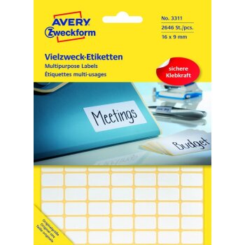 AVERY Zweckform Vielzweck-Etiketten, 16 x 9 mm,...