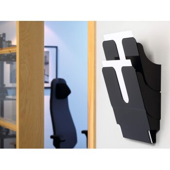 DURABLE Wand-Prospekthalter "FLEXIPLUS 2", A4, 2 Fächer, schwarz