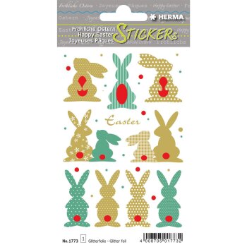 HERMA Oster-Sticker MAGIC TREND "Goldhasen", Folie