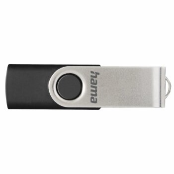hama USB 2.0 Speicherstick "Rotate", 128 GB, schwarz/silber
