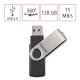 hama USB 2.0 Speicherstick "Rotate", 128 GB, schwarz/silber