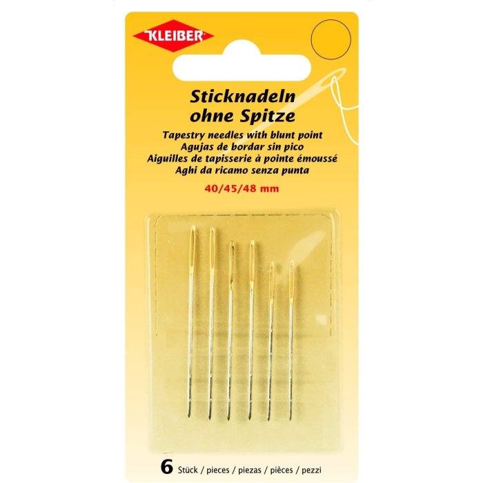 KLEIBER Sticknadel-Set, abgerundete Spitze, 6-teilig 40/45/48 mm