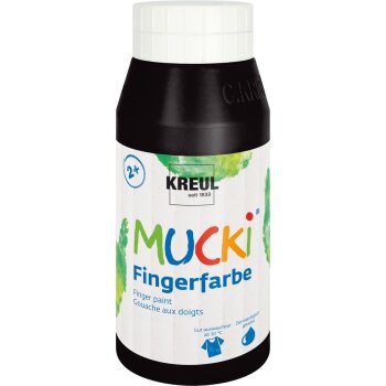 KREUL MUCKI prstová farba - čierna - 750 ml