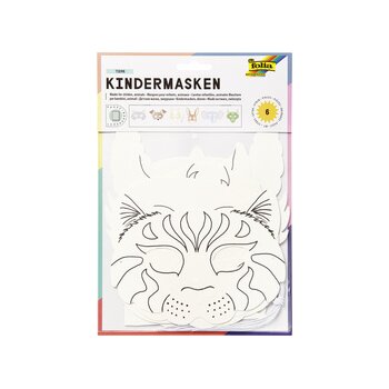 folia Kindermasken "Tiere", aus Pappe, 6 Motive...