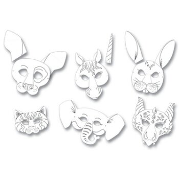 folia Kindermasken "Tiere", aus Pappe, 6 Motive...