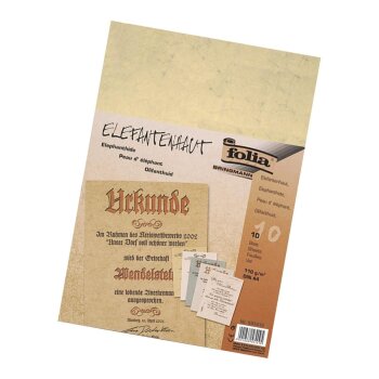 folia Elefantenhaut, DIN A4, 110 g/qm, chamois, 10 Blatt