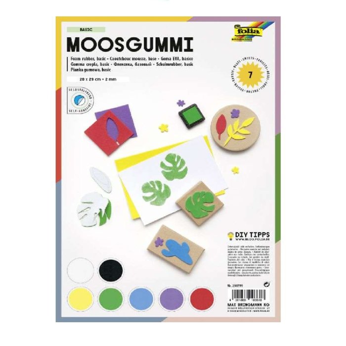 folia Moosgummi BASIC selbstklebend 7 Blatt