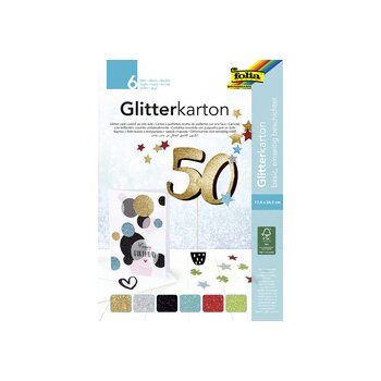folia Glitterkarton-Block "Basic", 170 x 245...