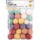folia Woll-Pompons "Pastell", 24 Stück, farbig sortiert