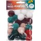 folia Woll-Pompons "Elegance", 24 Stück, farbig sortiert