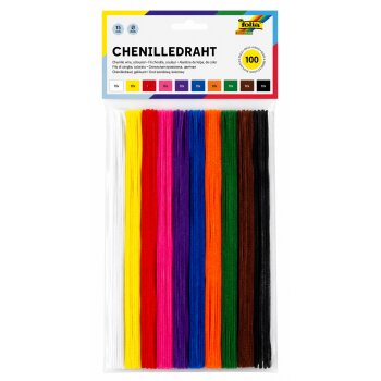 folia Chenilledraht (Pfeifenputzer), farbig sortiert 100er