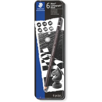 STAEDTLER Mars 100B Lumograph black Bleistifte 6er...