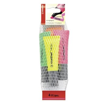 STABILO NEON - zvýrazňovač v tvare tuby - 4 ks v...