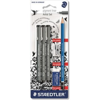 STAEDTLER Pigmentliner "Artist Set", schwarz, Blisterkarte