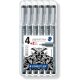 STAEDTLER pigment liner Fineliner schwarz Promo Box 4er + 2 Gratis