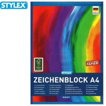 Stylex Zeichenblock A4 - 20 Blatt "Rainbow"