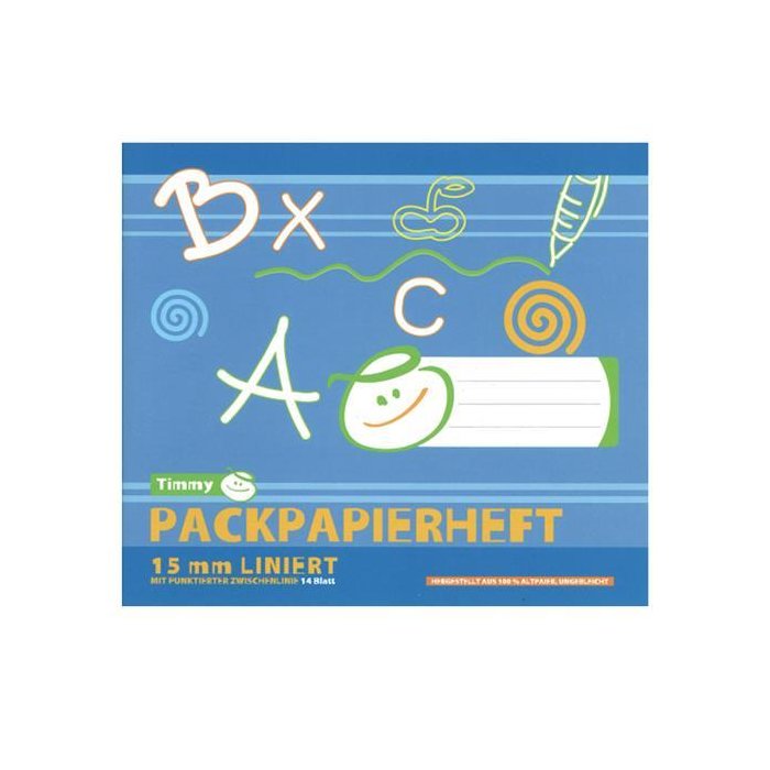 Timmy Packpapierheft 15 mm liniert 14 Blatt
