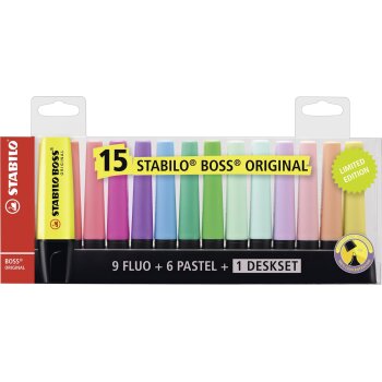 Textmarker - STABILO BOSS ORIGINAL - 15er Tischset - 9...