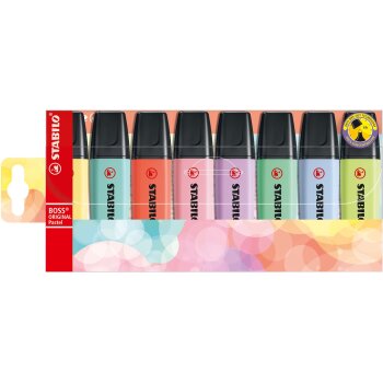 Textmarker - STABILO BOSS ORIGINAL Pastel - 8er Pack - 8...