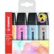 STABILO BOSS ORIGINAL Pastel - zvýrazňovač - 4 ks v balení - svieža modrá, pastelovo oranžová, fuchsiová, hodvábna šedá