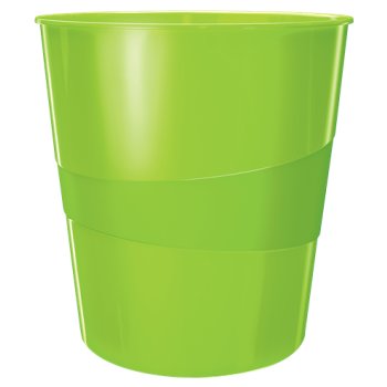 LEITZ Papierkorb WOW, aus Kunststoff, 15 Liter, grün