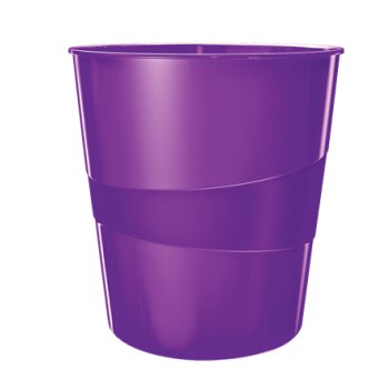LEITZ Papierkorb WOW, aus Kunststoff, 15 Liter, violett