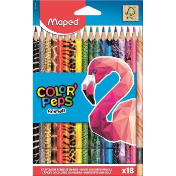 Maped Dreikant-Buntstift COLORPEPS Animals, 18er Kartonetui
