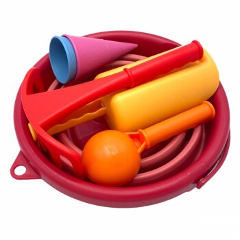 SCHILDKRÖT 7in1 Sand-Spielzeug Falteimer Set, rot