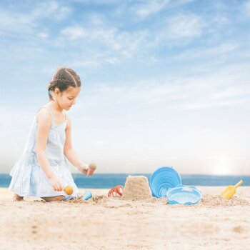 SCHILDKRÖT 7in1 Sand-Spielzeug Falteimer Set, rot