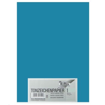 folia Tonpapier, DIN A4, 130 g/qm, mittelblau