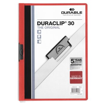 DURABLE Klemmhefter DURACLIP ORIGINAL 30, DIN A4, rot