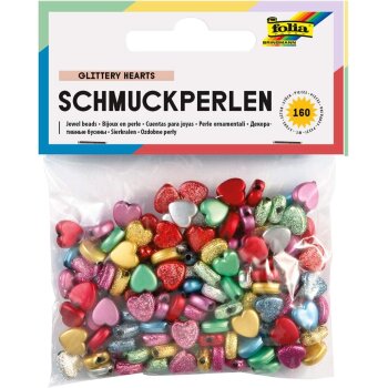 folia Schmuckperlen "Glittery Hearts",...