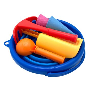 SCHILDKRÖT 7in1 Sand-Spielzeug Falteimer Set, blau