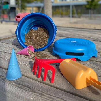 SCHILDKRÖT 7in1 Sand-Spielzeug Falteimer Set, blau