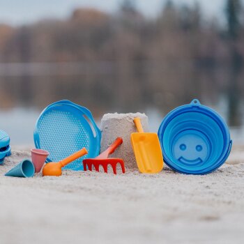 SCHILDKRÖT 7in1 Sand-Spielzeug Falteimer Set, blau