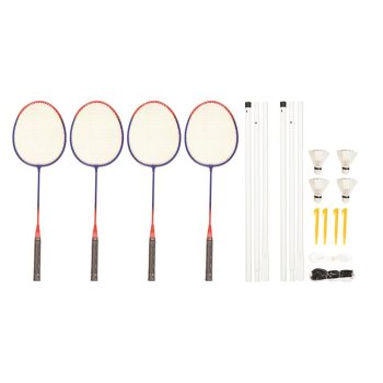 ToyToyToy Badminton Komplett Set mit Netz für 4 Spieler