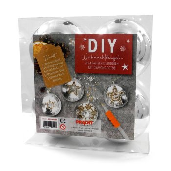 Pracht DIY Weihnachtskugel-Set silber mit Diamond Dotz