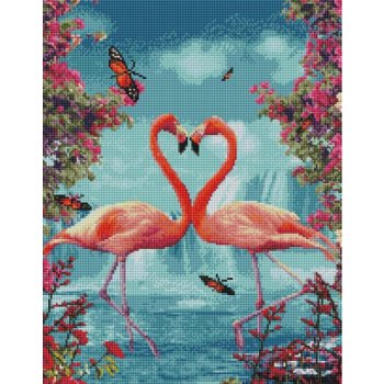 Diamond Mosaic, Bild, 40 x 50 cm Flamingopaar