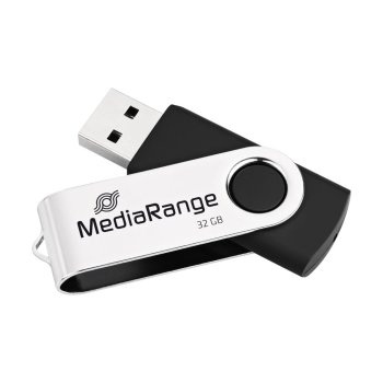 Media Range, USB Stick, 32 GB 2.0, schwarz silber